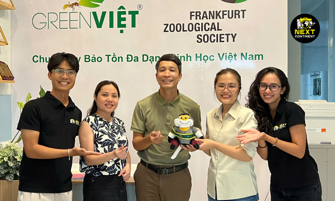 GreenViet and Next Continent teams during their collaboration on Grey-shanked Douc Langur conservation and responsible wildlife tourism in Tam Mỹ.