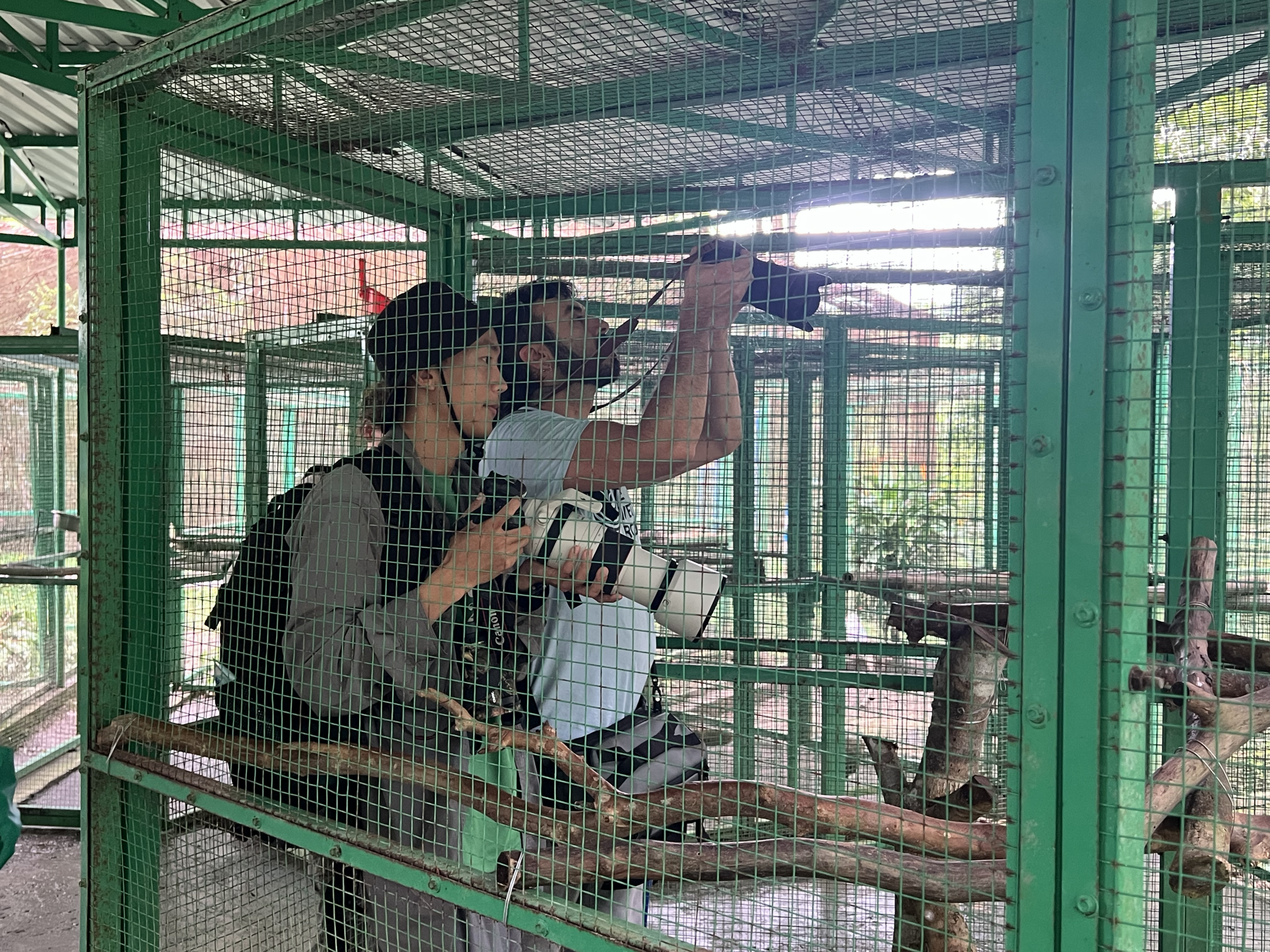 The Civet Project team photographing rescued civets at Cát Tiên National Park, Vietnam.